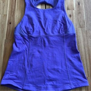 Lululemon Purple Power Y Tank Top Size 10 Built-In Bra